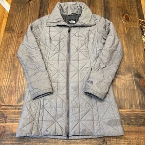 The North Face Womens Quilted Insulated Long arlayne Jacket Gray Size medium